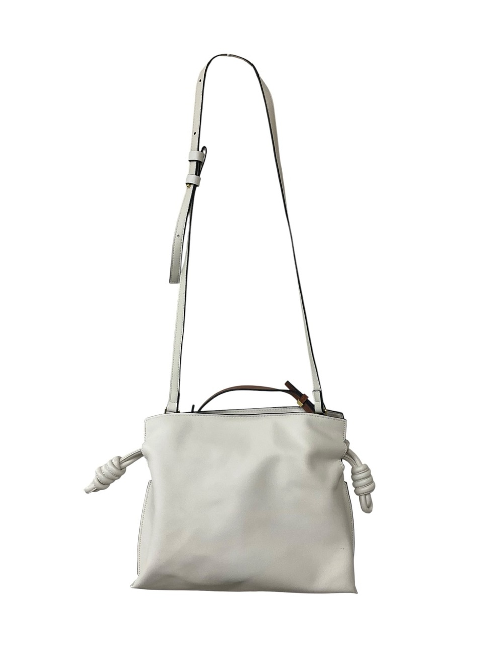 Tiffany & Fred White Smooth & Soft Nappa Leather Hobo Messenger Bag